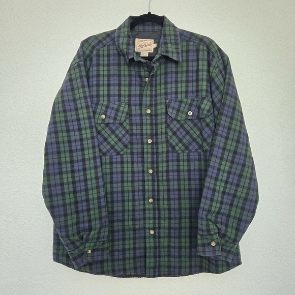 Woolrich Vintage Plaid Quilted Hunting Jacket Mens L insulated